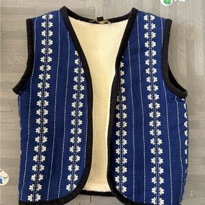 Bonjour kids reversible blue and white floral vest